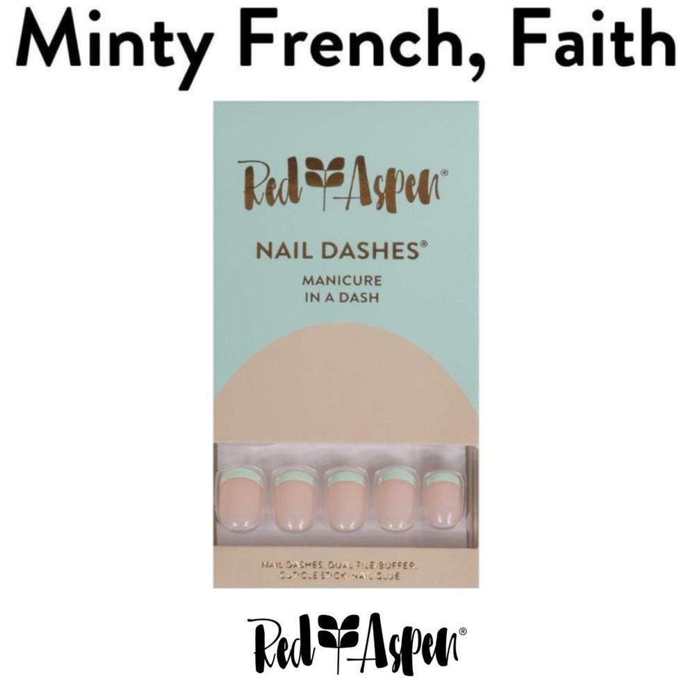 Red Aspen Minty French, Faith  Nail Dashes
Short Square French manicure b6n